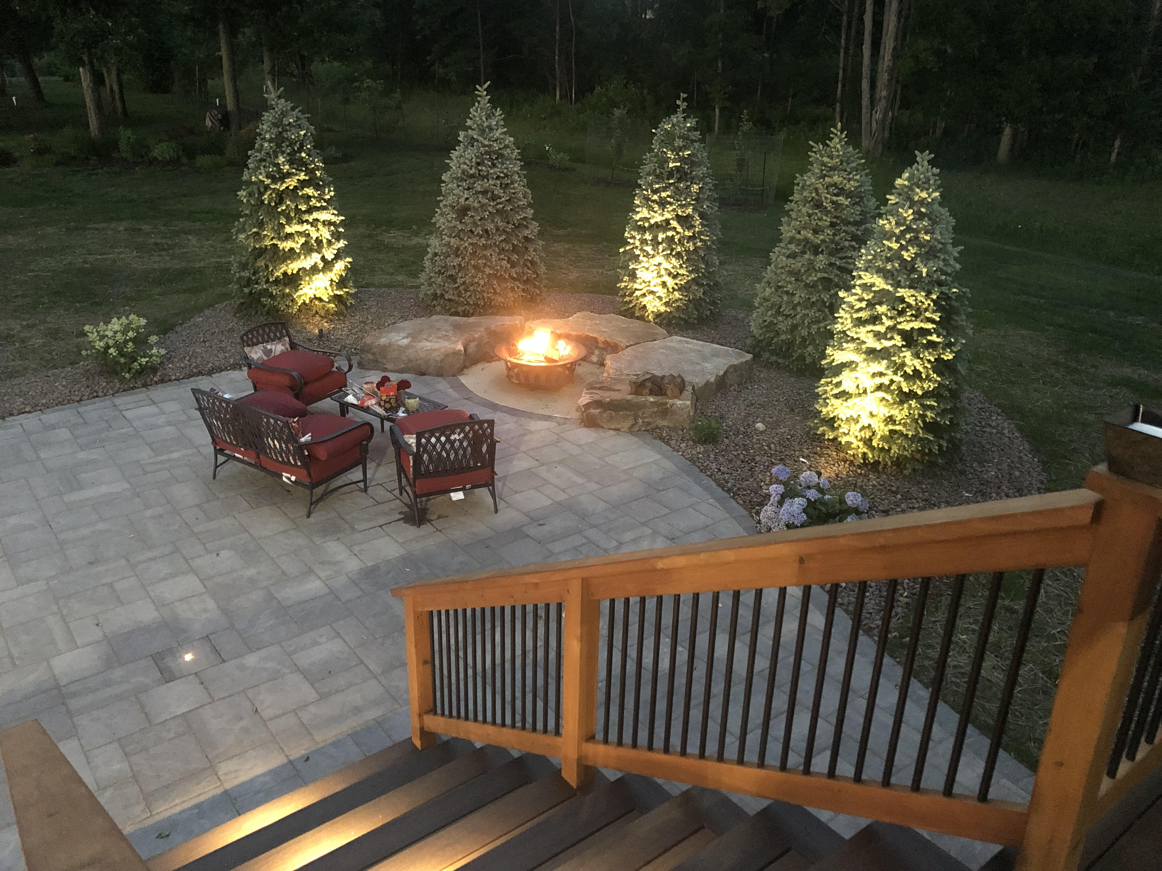 Paver Patio with Wood Burning Fire Pit